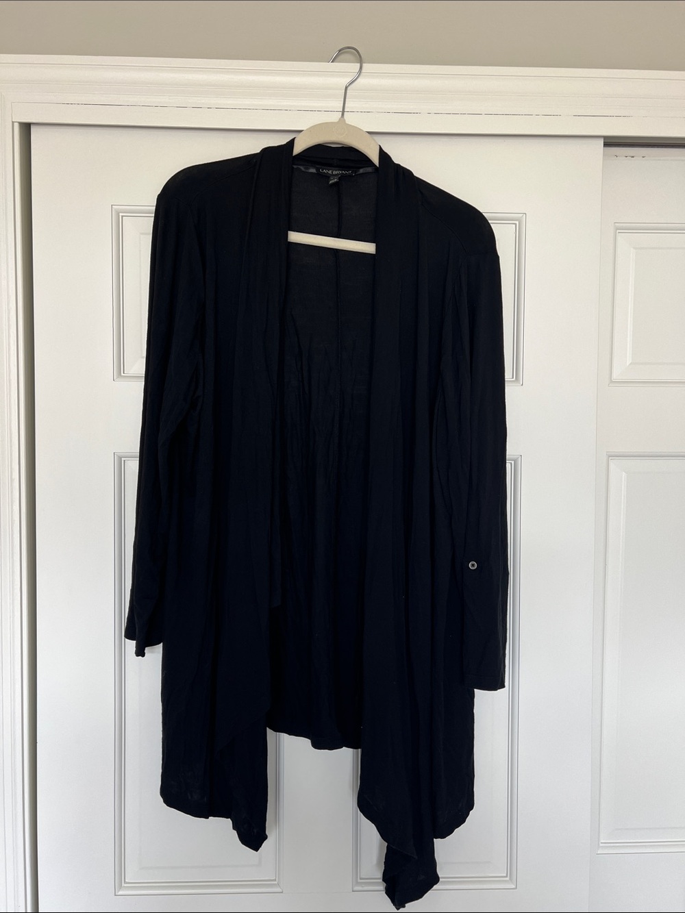 Lane Bryant Black Open-Front Draped Cardigan